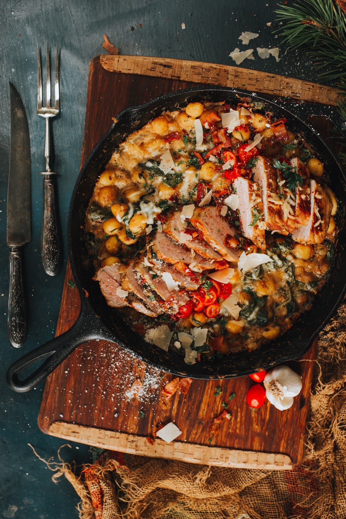 Pork Tenderloin over Three Cheese Gnocchi